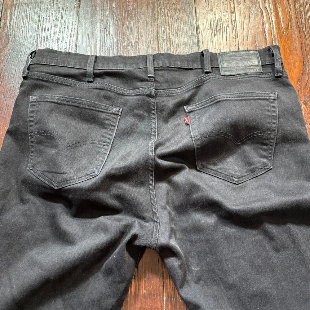 Levis 511 Premium Jeans Mens 42x32 Black Slim Straight Leg Stretch Biker‎ Goth